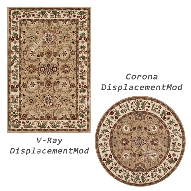 Versatile Rug Set: 8 Designs with VRayFur & Displacement 3D model image 2