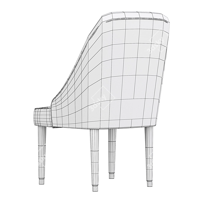 Elegant Velvet Dining Chair 3D model image 7
