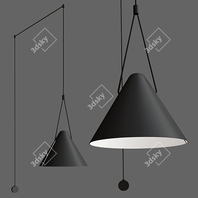 Modern Aluminum Pendant Lamp 3D model image 2