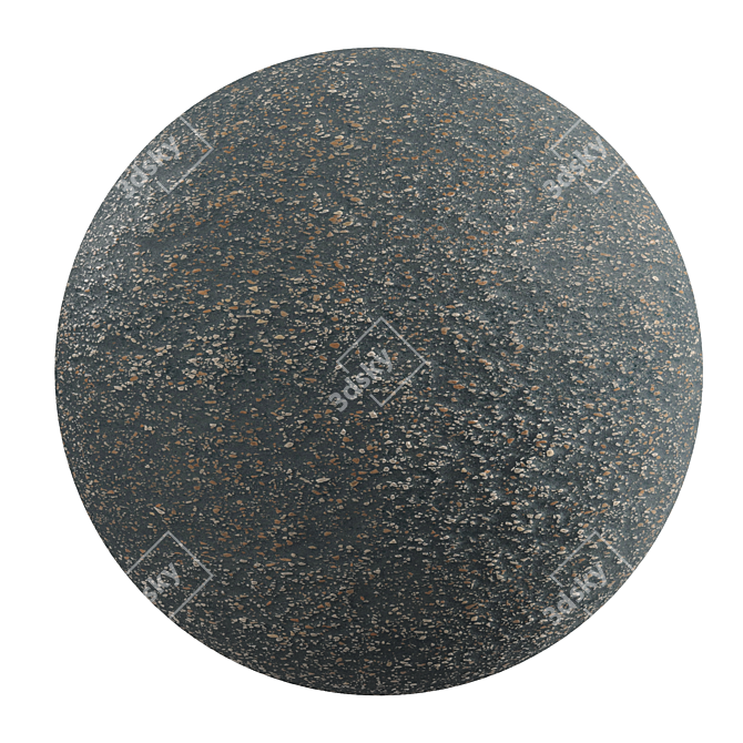 Terrazzo Black Multicolor: High Res Textures, PBR Material 3D model image 1