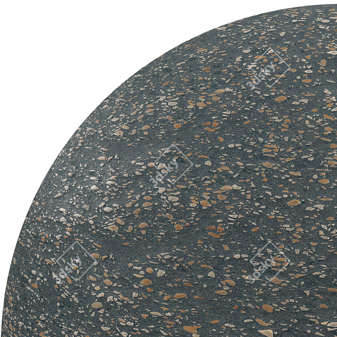 Terrazzo Black Multicolor: High Res Textures, PBR Material 3D model image 4