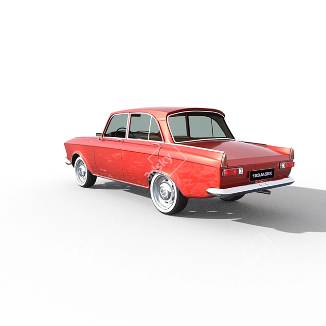 Vintage Soviet Moskvich 412 3D model image 4