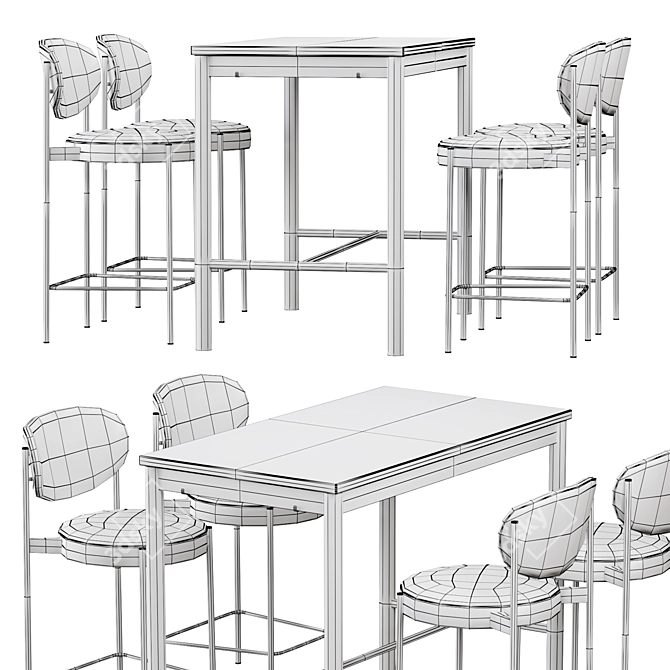 Modern Verner Bar Stool and TOMMARYD Table Set 3D model image 3