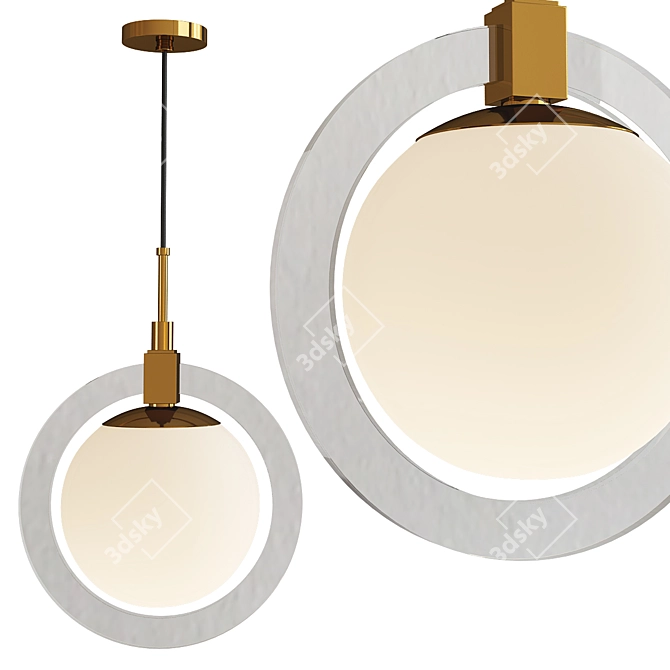 Sleek Caswell LED Pendant 3D model image 1