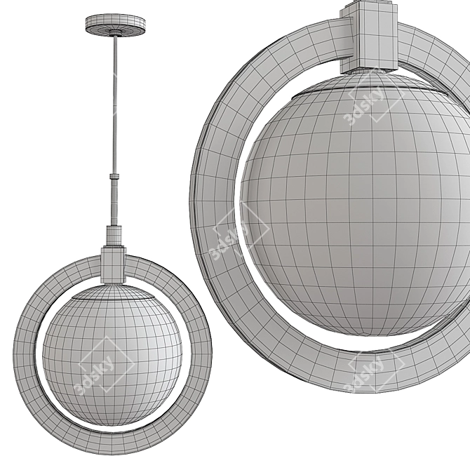 Sleek Caswell LED Pendant 3D model image 2