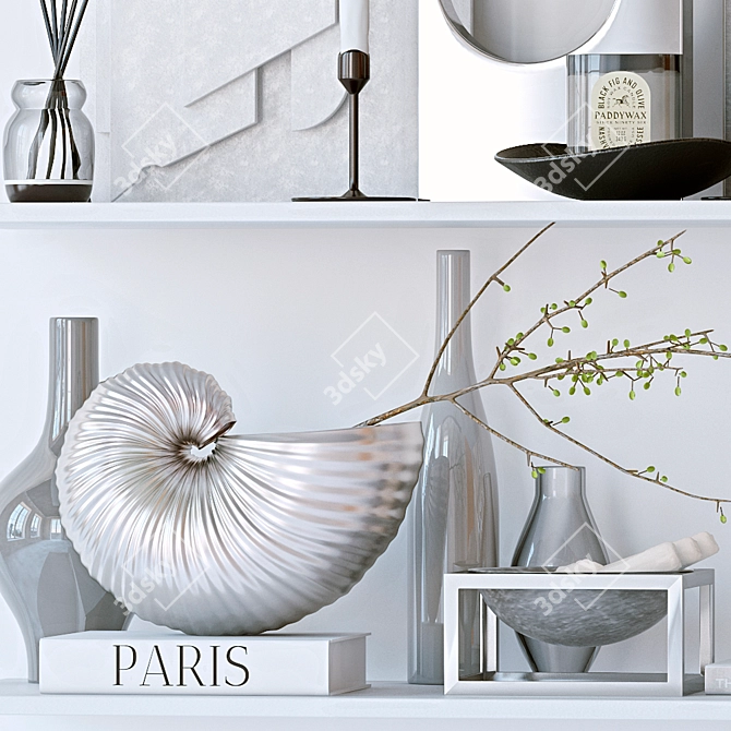 Stylish Decorative Shelves 3D model image 2