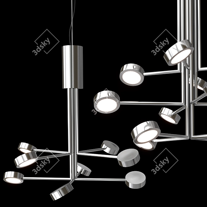 Elegant LED Pendant Chandelier 3D model image 2