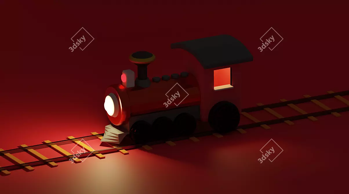 PolyTrain: Minimalist 3D Locomotive 3D model image 1