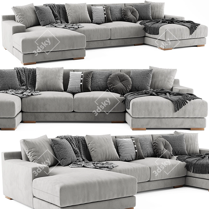 West Elm Dalton U Shaped Sofa 3D model image 1