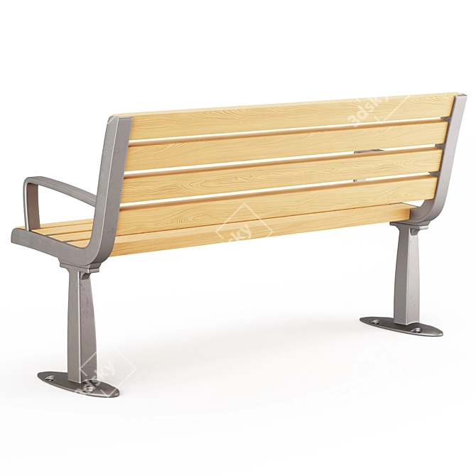 Outdoor Bench Sk.20-2/ Sk.20-1: 4 Styles, 4 Colors 3D model image 2