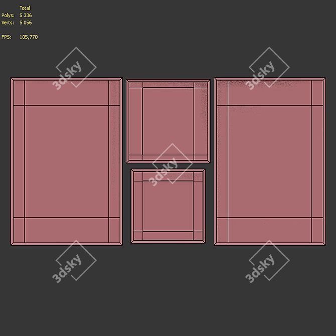 Title: Modern Sculpture Head Picture Frame Set 3D model image 7