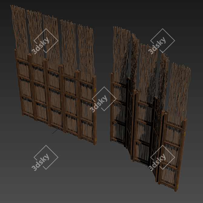 Contorted Branch Screen Decor 3D model image 6