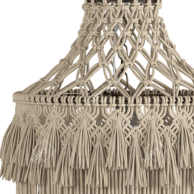 Elegant Macrame Chandelier 12 3D model image 3