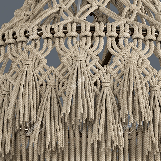 Elegant Macrame Chandelier 12 3D model image 4