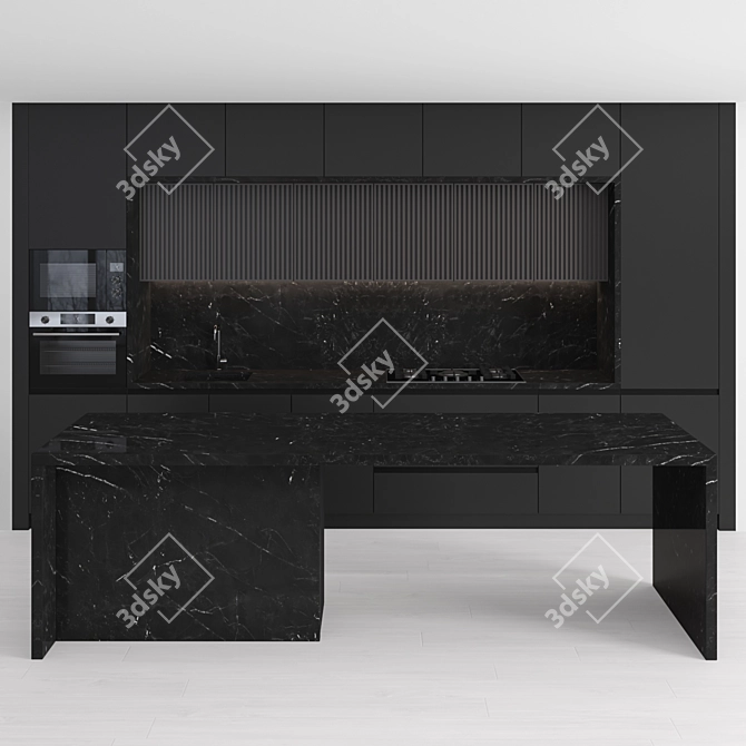 Modern Kitchen Island - High Quality and Easy to Edit 3D model image 1