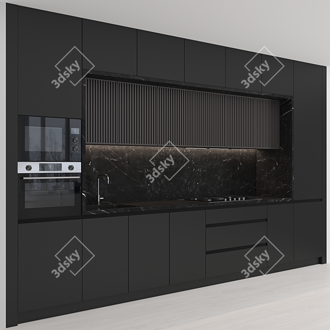 Modern Kitchen Island - High Quality and Easy to Edit 3D model image 4