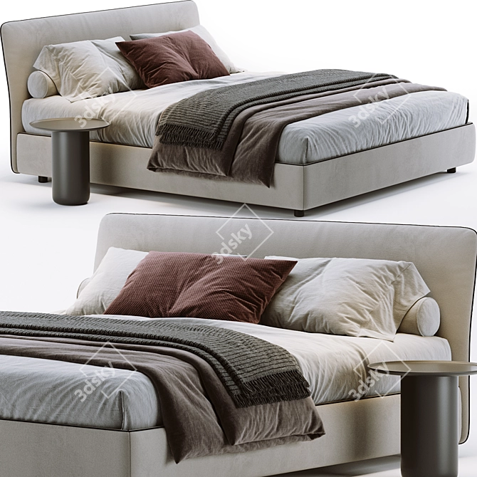 Elegant Bonaldo Tonight Bed 3D model image 1