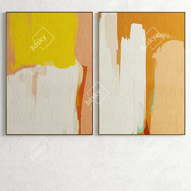 Modern Art Photo Frame Set 3D model image 5