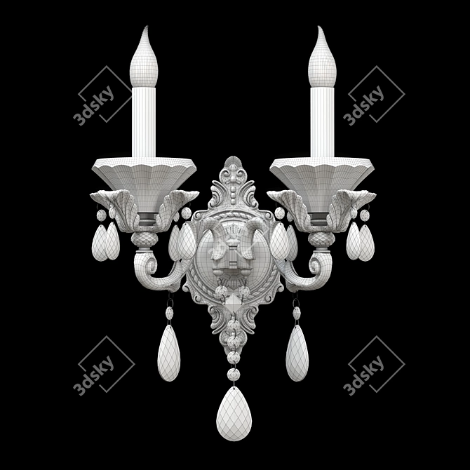 Crystal Cascade Pendant Light 3D model image 2