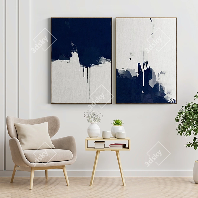 Elegant Art Frames Collection 3D model image 2