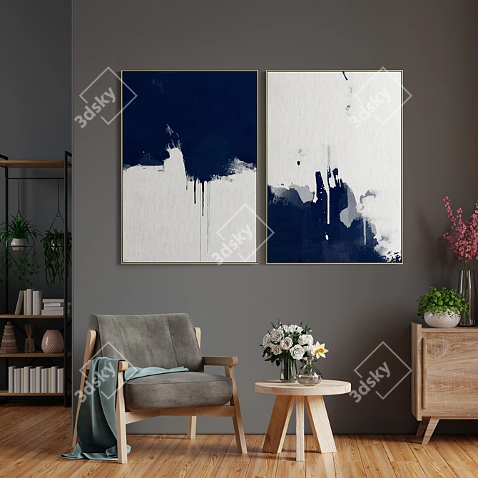 Elegant Art Frames Collection 3D model image 4