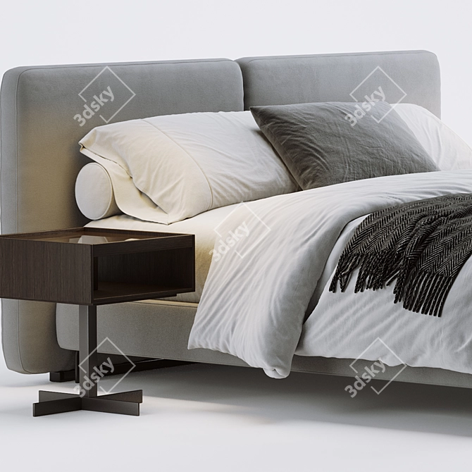 Modern Minotti Tatlin Bed - Stylish Design & Superior Comfort 3D model image 3