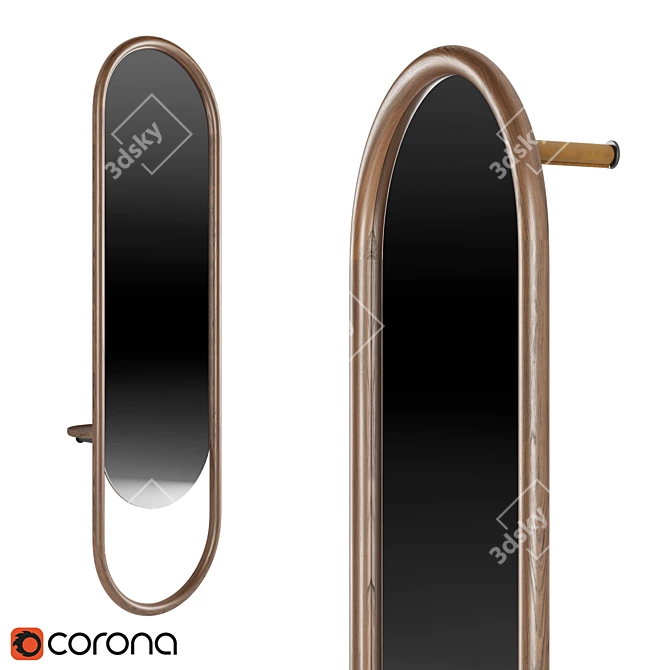 Elegant Porada Backstage Mirror 3D model image 1