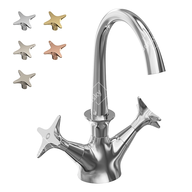 Stella 130 Single-hole Washbasin Mixer 3D model image 1