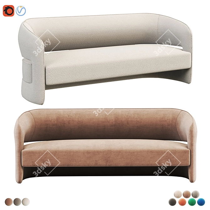 Elegant Ambra Sofa for Luxurious Living 3D model image 1