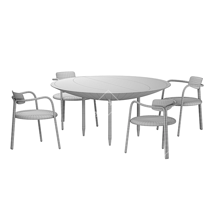 Via Veneto Dining Set: Elegant and Sophisticated 3D model image 5