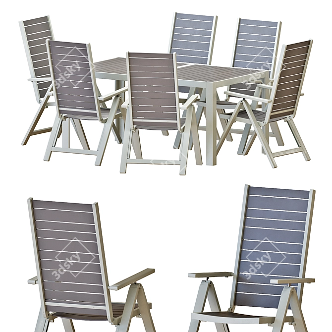 Outdoor Dining Set: IKEA SJÄLLAND Table & Chairs 3D model image 1