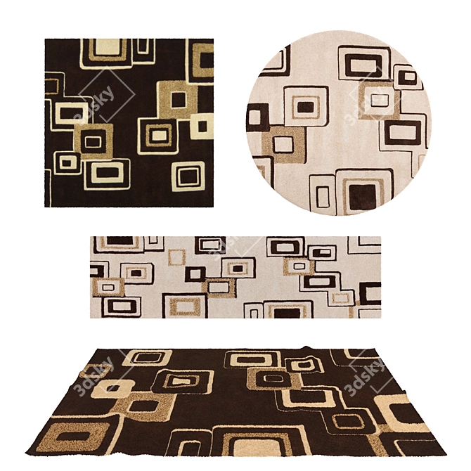 Versatile Rug Set: 8 Variations 3D model image 1