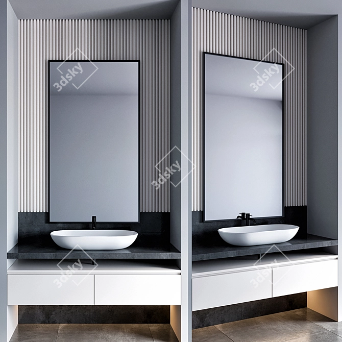 Modern 55cm Bathroom Vanity 3D model image 1