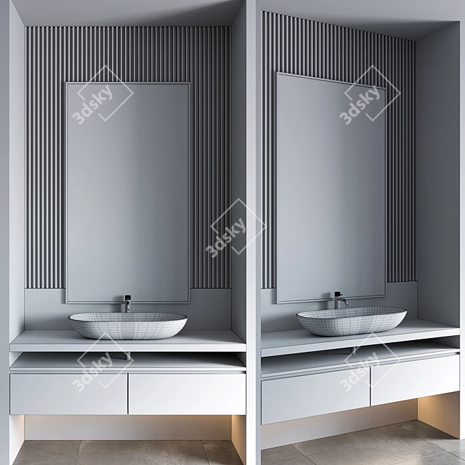 Modern 55cm Bathroom Vanity 3D model image 6