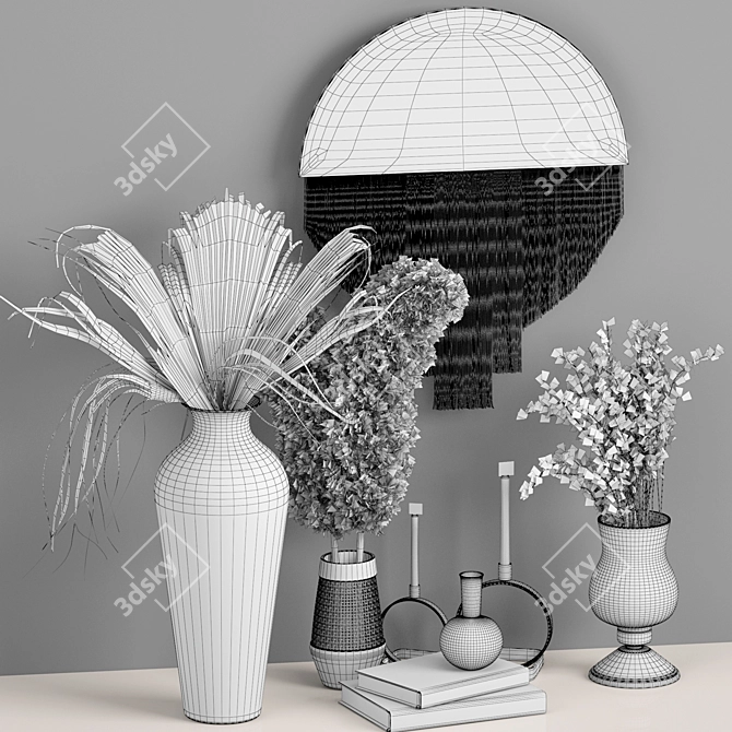 Boho Chic Macrame Decor Set 3D model image 4