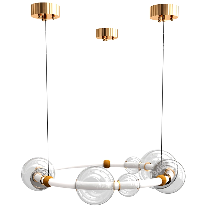 Nordic Glass Bubble Chandelier 3D model image 1