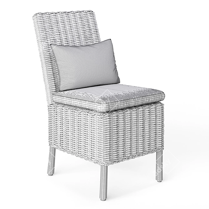 Huntington All-Weather Wicker Chair 3D model image 5