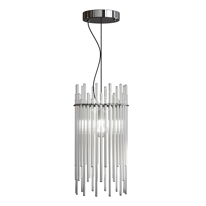 Modern Clear Glass Lamp (Chrome) 3D model image 1