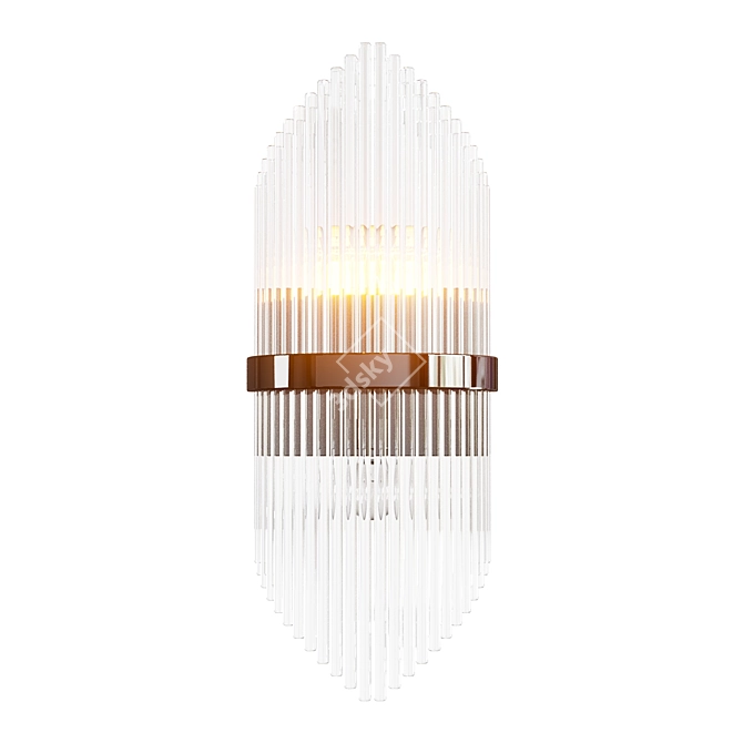 Elegant Chrome Glass Wall Sconce 3D model image 1