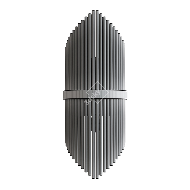 Elegant Chrome Glass Wall Sconce 3D model image 2