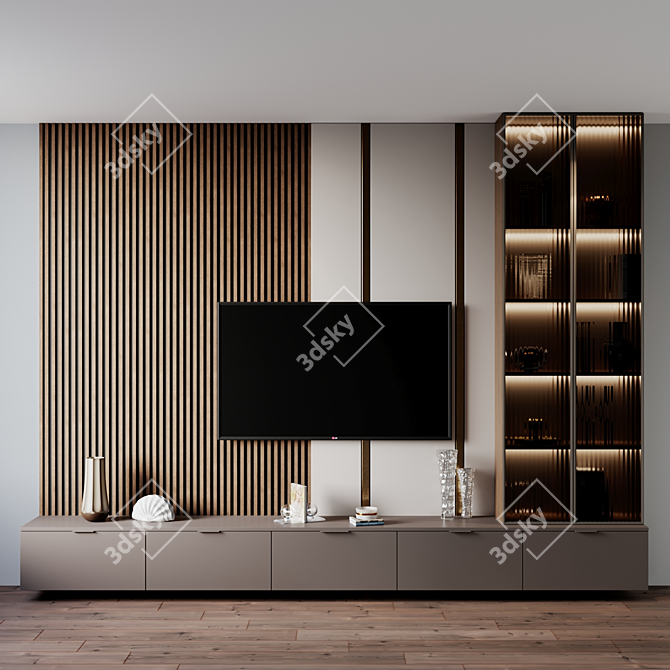 Modern TV Set 191: Immersive Entertainment Experience 3D model image 1