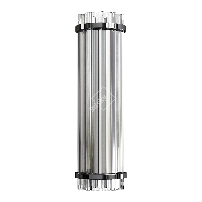 Elegant Glass Chrome Wall Sconce 3D model image 1