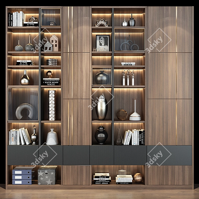 Modern Cabinet Rack | 0440 3D model image 1