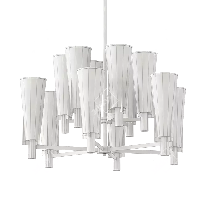 Dino Double Chandelier: Elegant Illumination with a Prehistoric Twist 3D model image 2