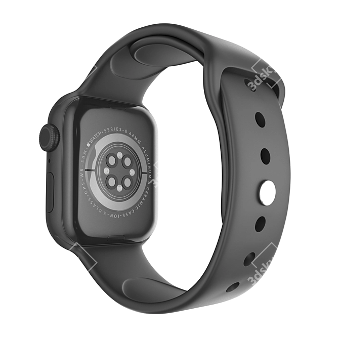 Apple Watch Series 6: Sleek Space Gray Elegance 3D model image 2