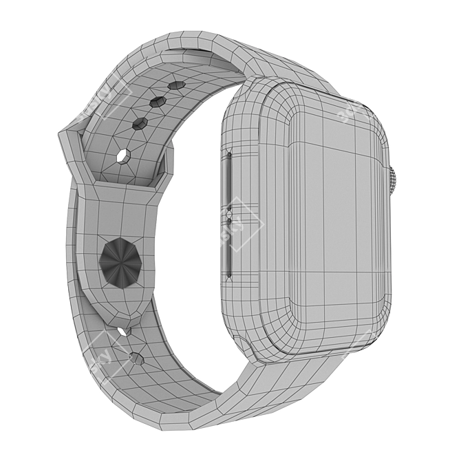 Apple Watch Series 6: Sleek Space Gray Elegance 3D model image 6