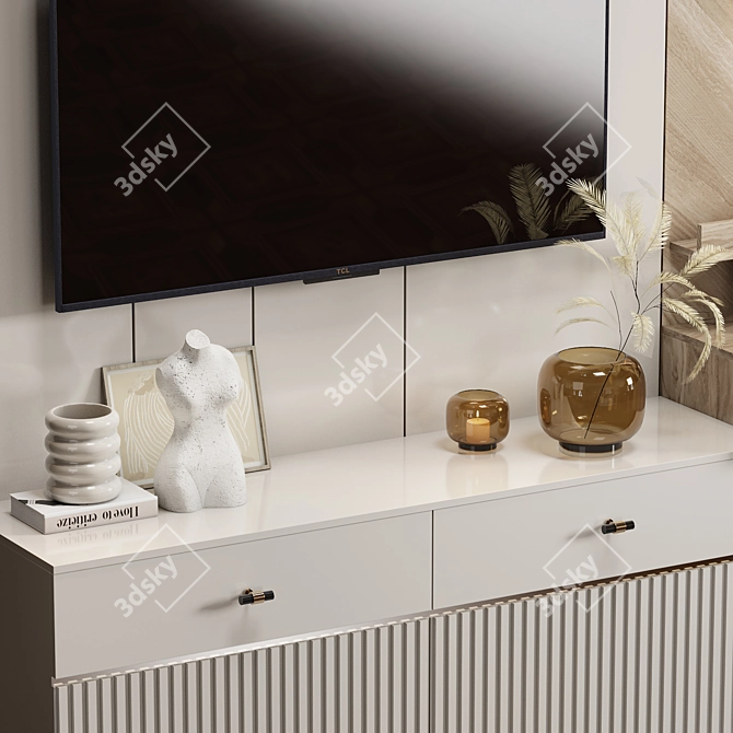 Modern TV Wall Unit 05 3D model image 3