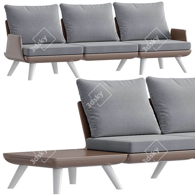 Luxury Outdoor Seating: Myyour SAMURAI Sofa 3D model image 1