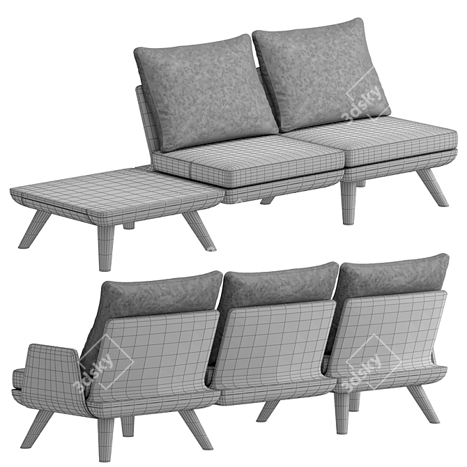 Luxury Outdoor Seating: Myyour SAMURAI Sofa 3D model image 4