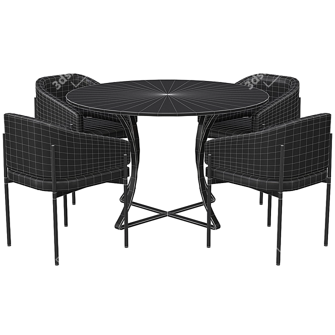 Houston & Irving Dining Set 3D model image 2